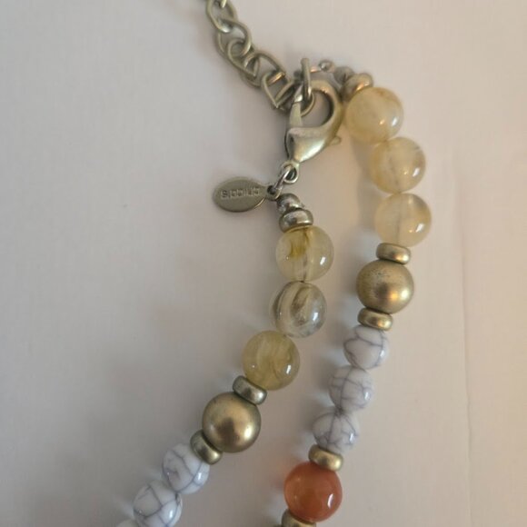 Chico's long statement‎ beaded necklace in natural tones - Picture 4 of 4